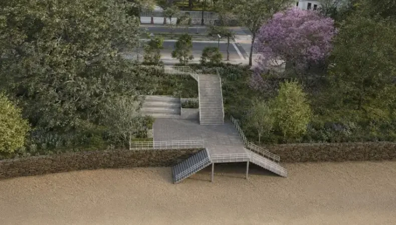 TRAS LA RECONSTRUCCIÓN DE LA DEFENSA COSTERA, AVANZAN LAS OBRAS EN LA PLAYA MALVINAS II